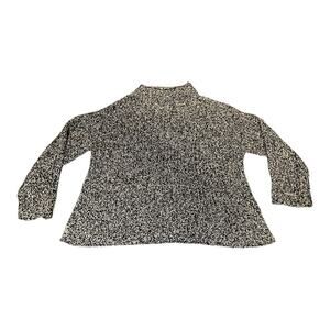 Eileen Fisher Womens Chunky Knit Black Organic Oversized Pullover‎ Sweater Small